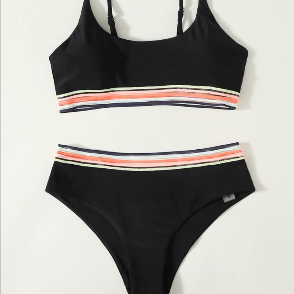 Shein Striped Trim Bikini